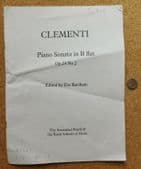 Clementi Piano Sonata in B flat ABRSM vintage sheet music book Barsham Op 24 n2